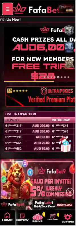 Current Fafabet9 mobile browser interface to be captured on a phone